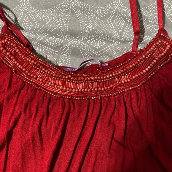 Smart Set red beaded tank - Picture 2 of 3